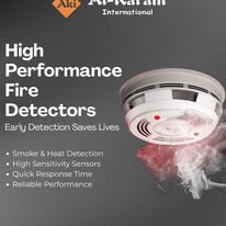 Promotional graphic showing a smoke detector