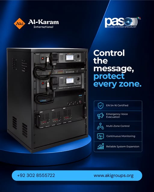 PASO voice alarm and evacuation system equipment